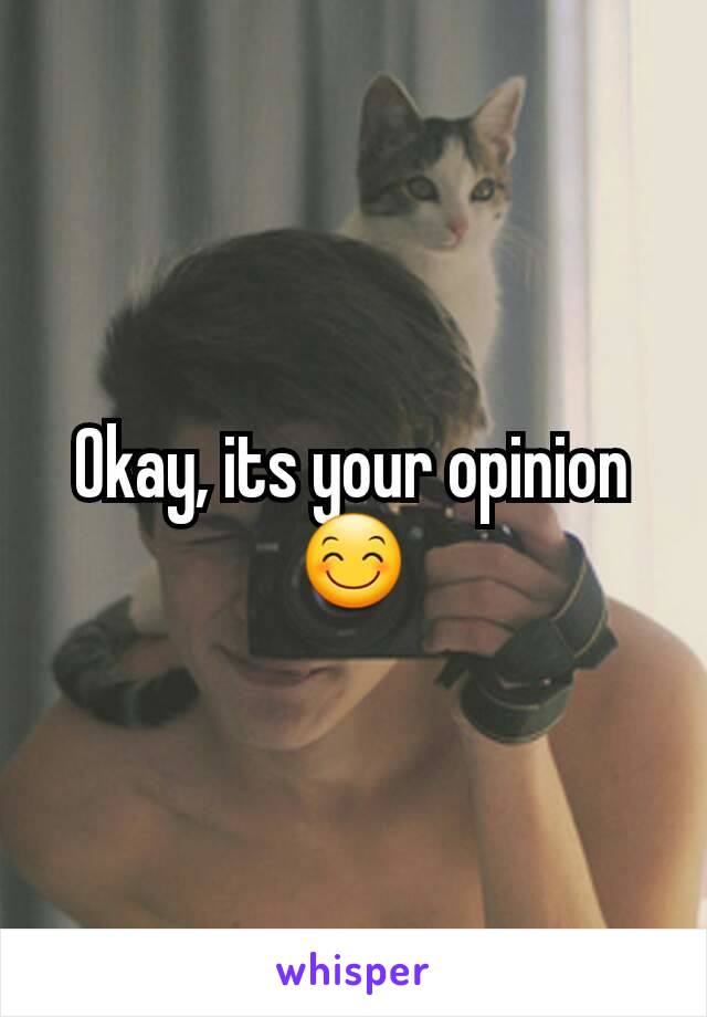 Okay, its your opinion😊