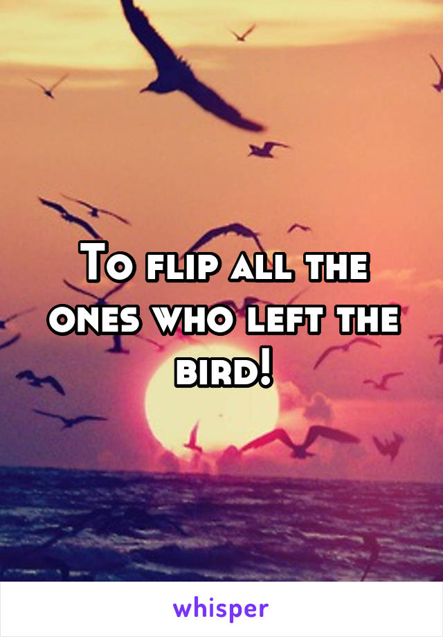 To flip all the ones who left the bird!