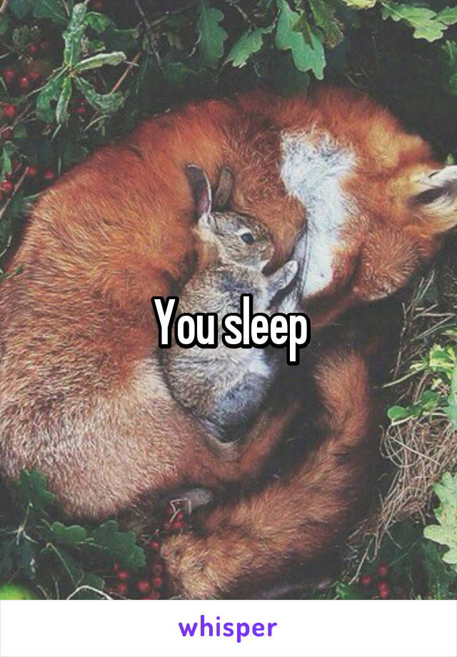 You sleep