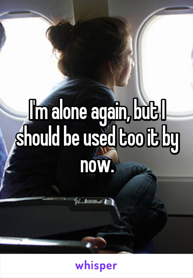 I'm alone again, but I should be used too it by now.