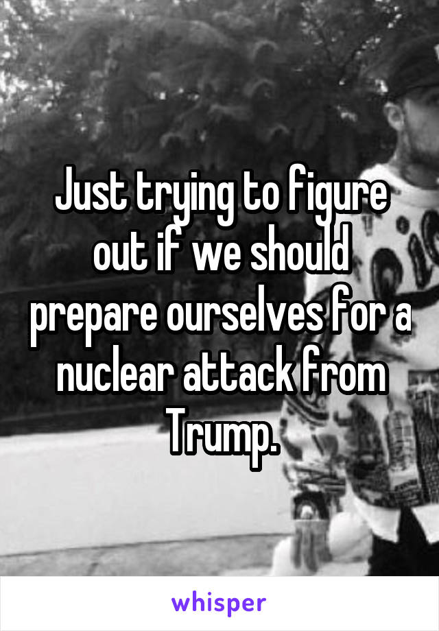 Just trying to figure out if we should prepare ourselves for a nuclear attack from Trump.