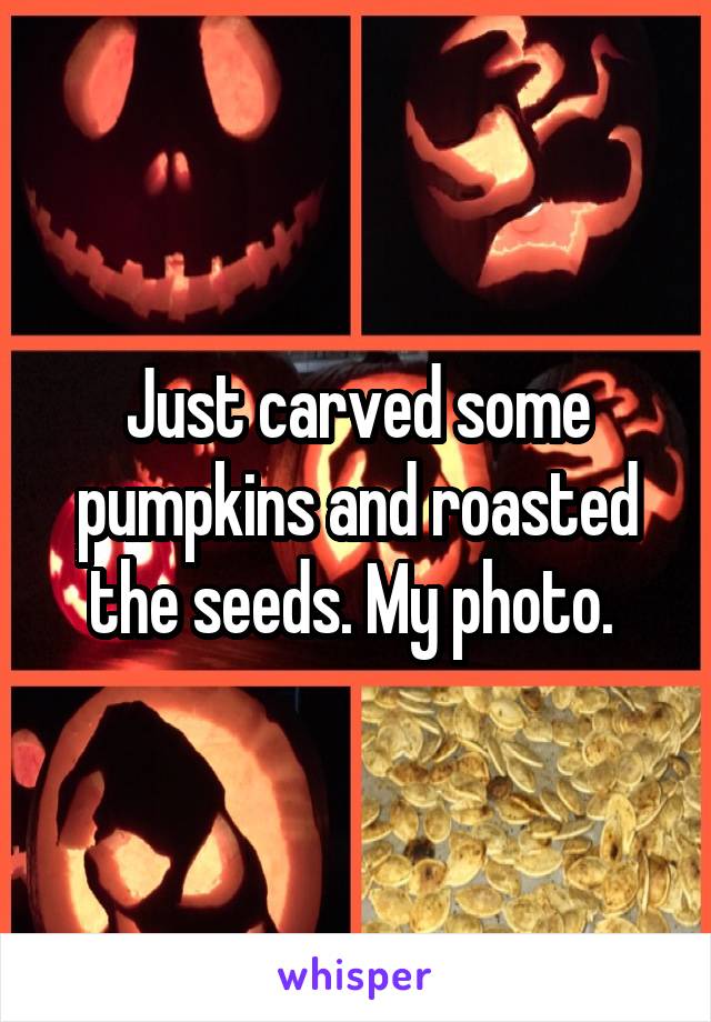 Just carved some pumpkins and roasted the seeds. My photo. 