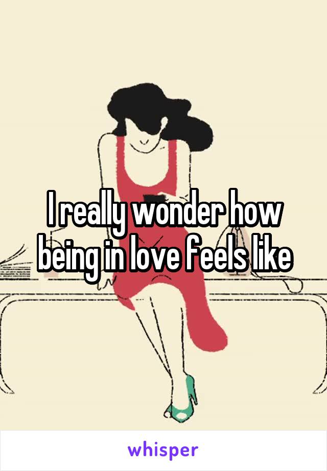 I really wonder how being in love feels like