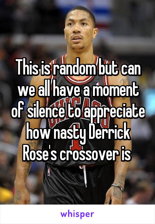 This is random but can we all have a moment of silence to appreciate how nasty Derrick Rose's crossover is 