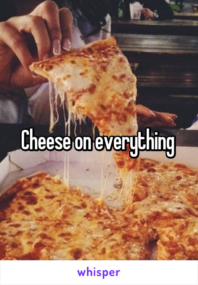 Cheese on everything 