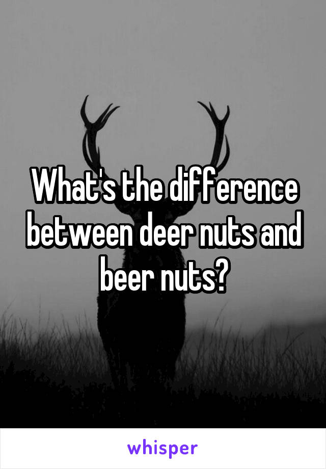 What's the difference between deer nuts and beer nuts?