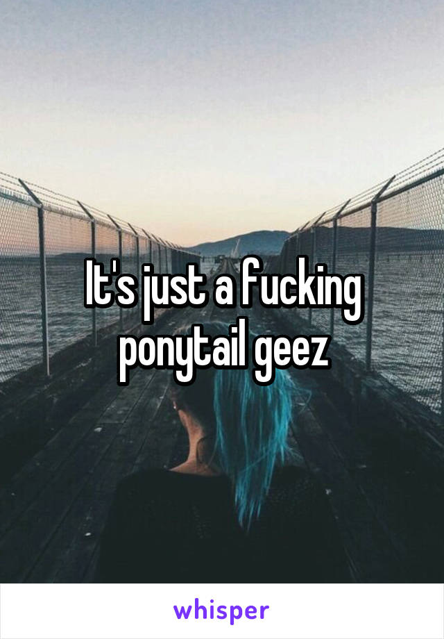 It's just a fucking ponytail geez