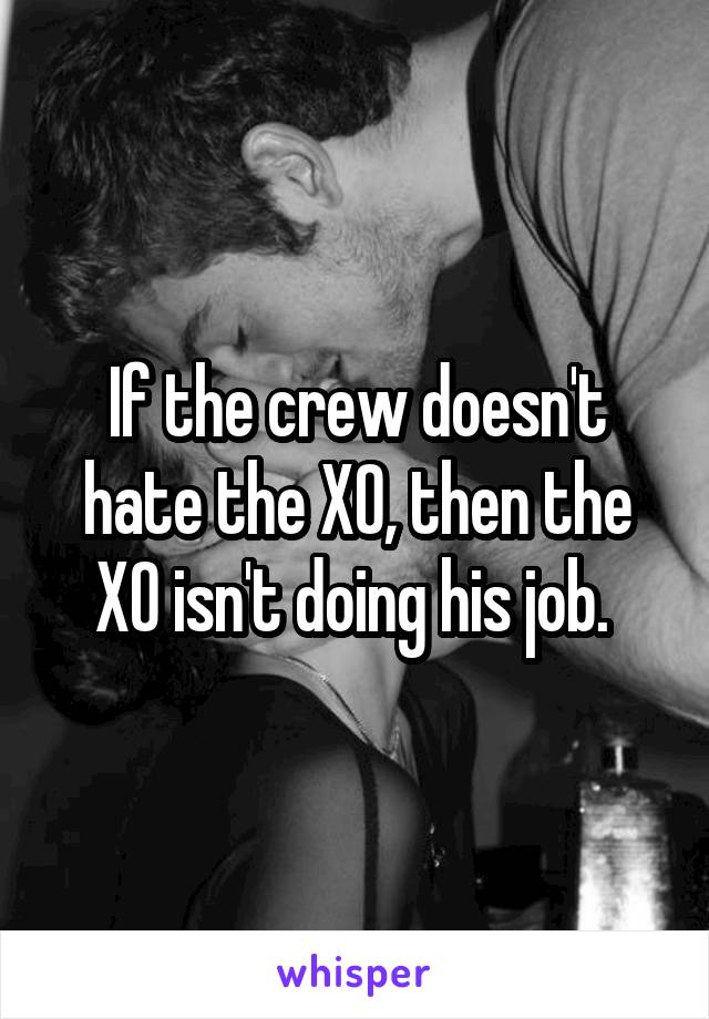 If the crew doesn't hate the XO, then the XO isn't doing his job. 