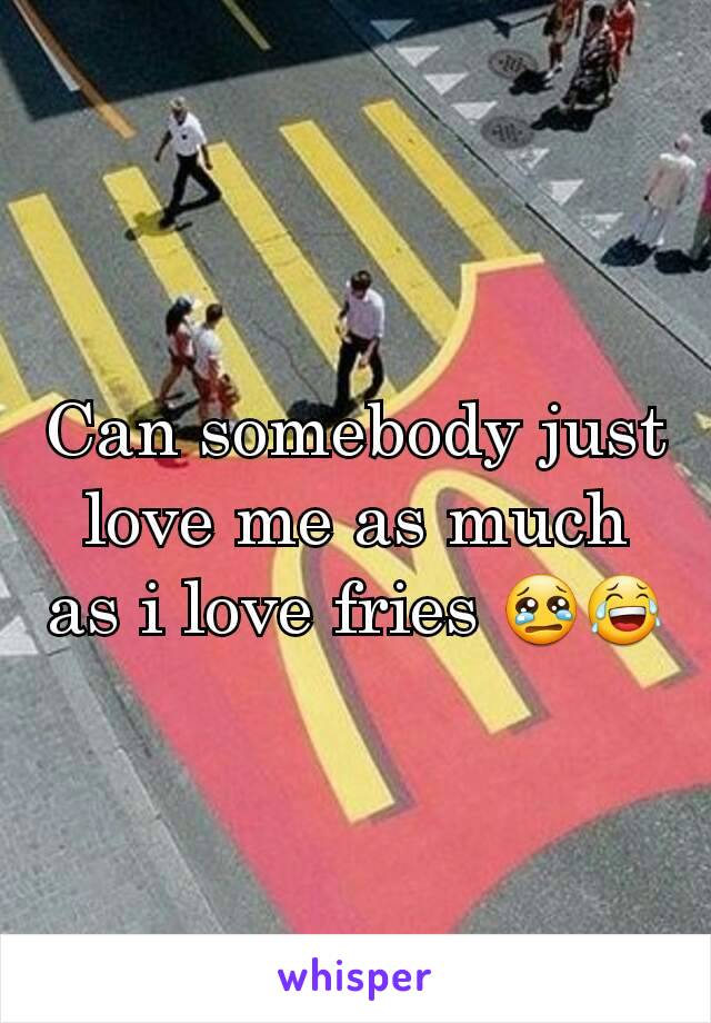 Can somebody just love me as much as i love fries 😢😂