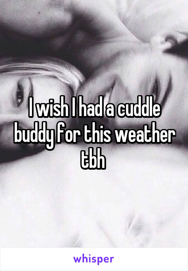 I wish I had a cuddle buddy for this weather tbh 
