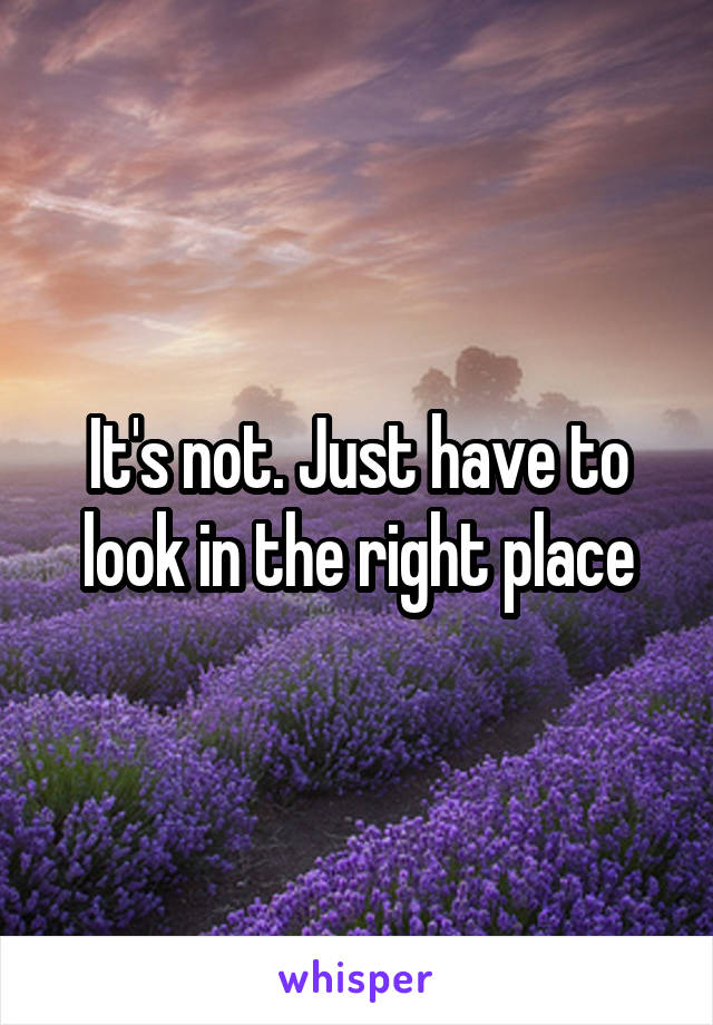 It's not. Just have to look in the right place