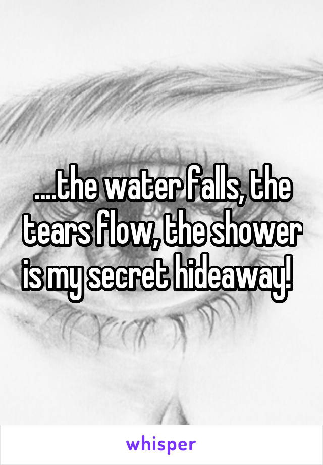 ....the water falls, the tears flow, the shower is my secret hideaway!  