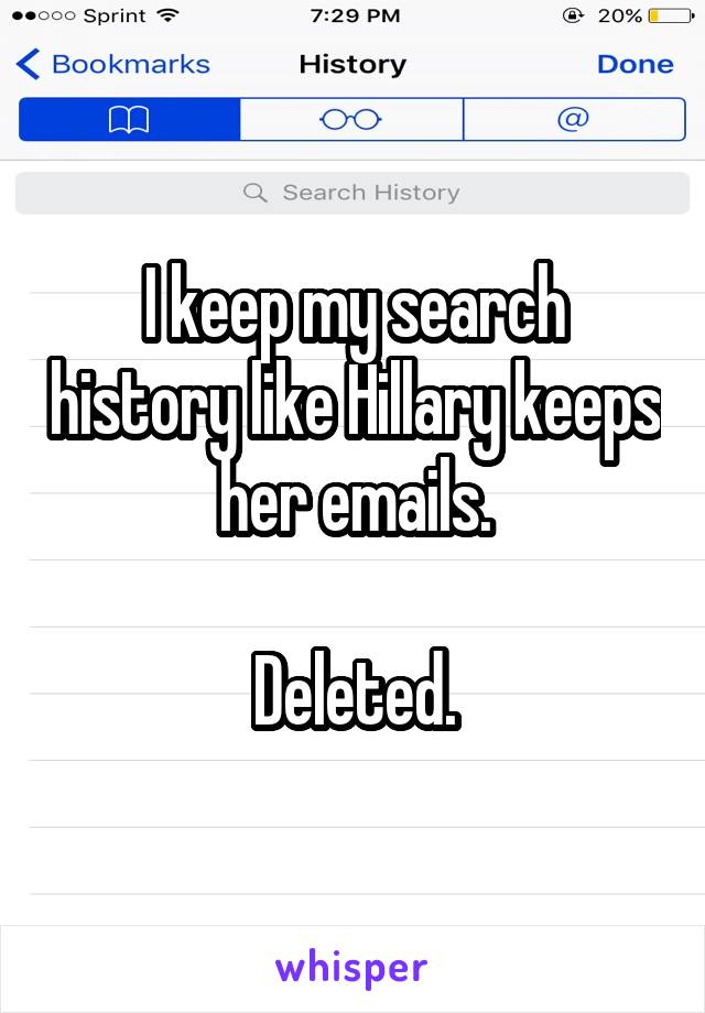 I keep my search history like Hillary keeps her emails.

Deleted.