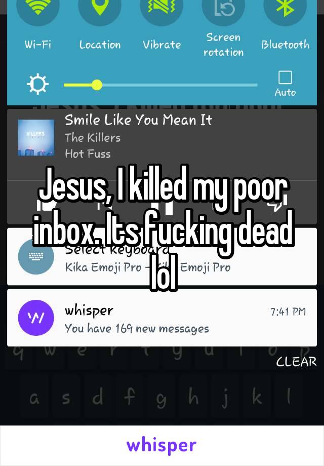 Jesus, I killed my poor inbox. Its fucking dead lol