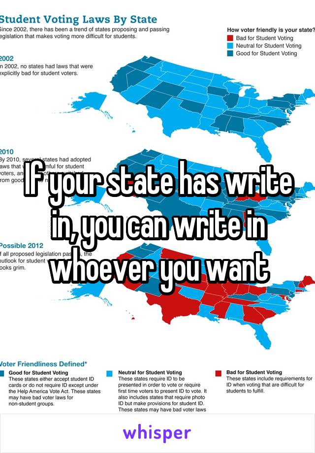 If your state has write in, you can write in whoever you want