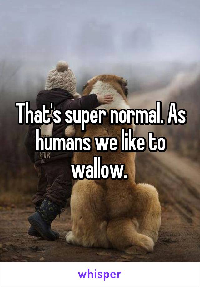 That's super normal. As humans we like to wallow. 