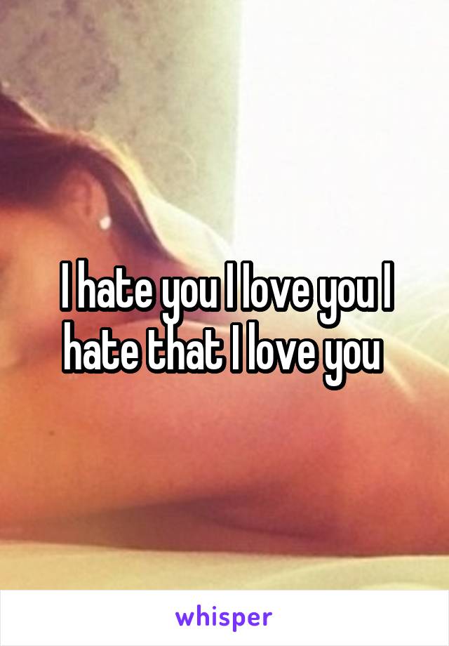I hate you I Iove you I hate that I love you 