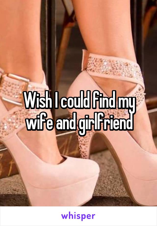 Wish I could find my wife and girlfriend