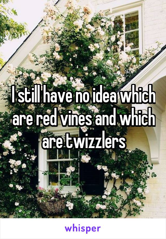 I still have no idea which are red vines and which are twizzlers