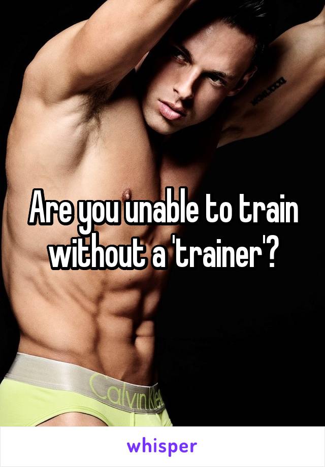 Are you unable to train without a 'trainer'?