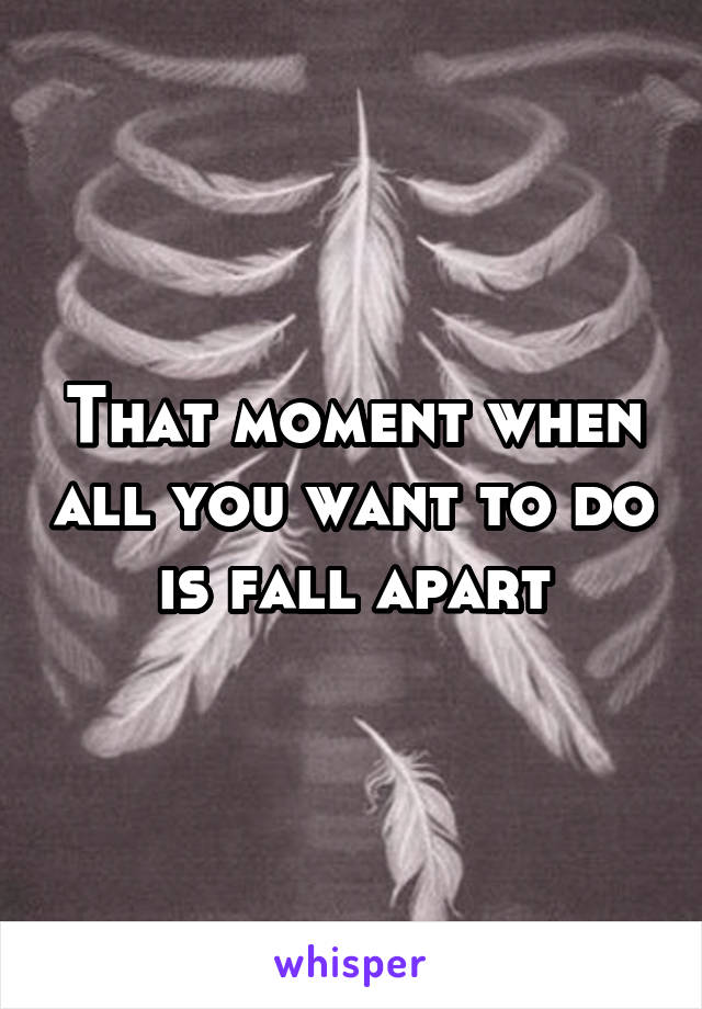 That moment when all you want to do is fall apart