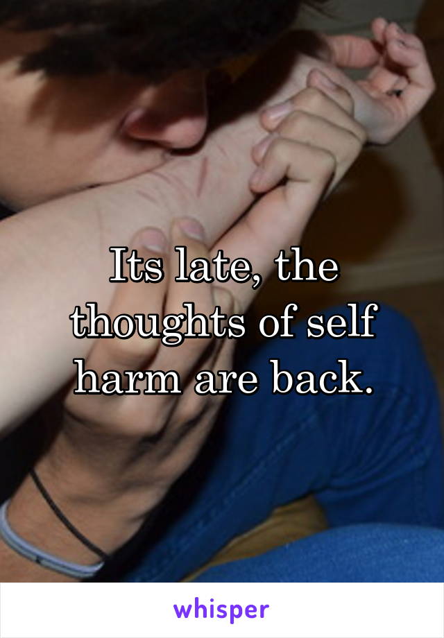 Its late, the thoughts of self harm are back.