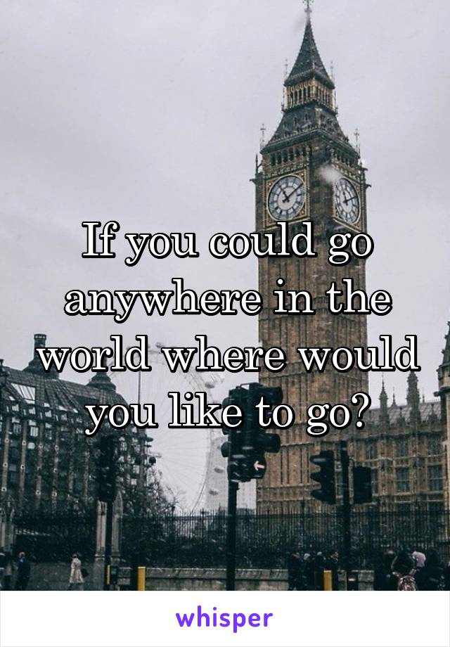 If you could go anywhere in the world where would you like to go?