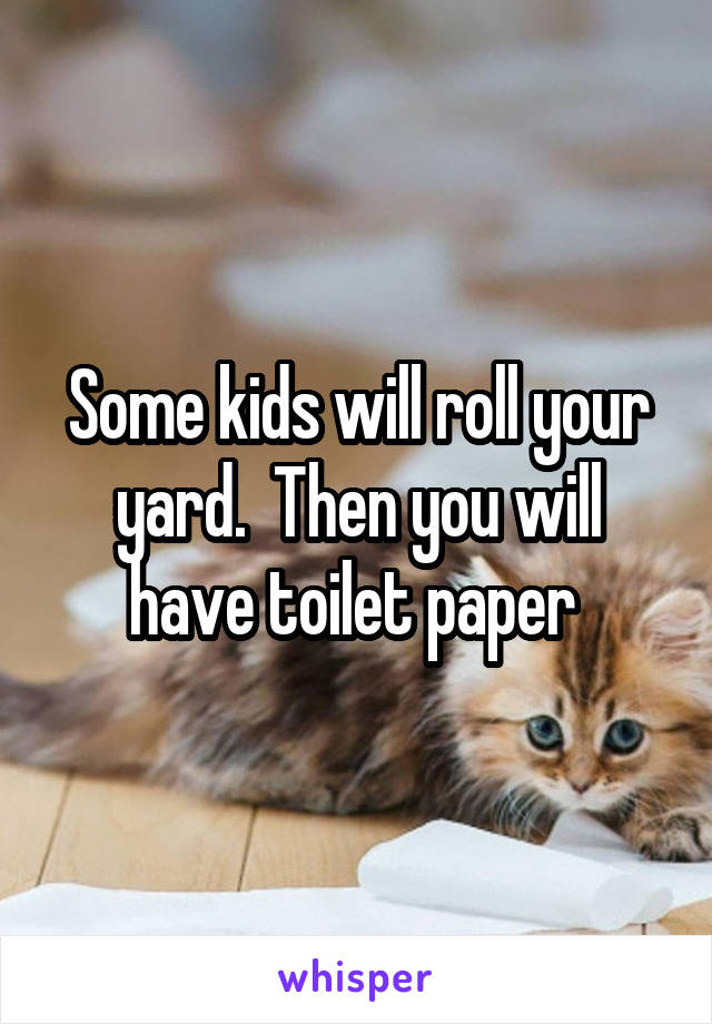 Some kids will roll your yard.  Then you will have toilet paper 