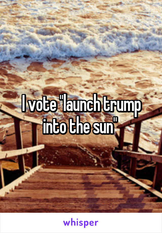 I vote "launch trump into the sun" 