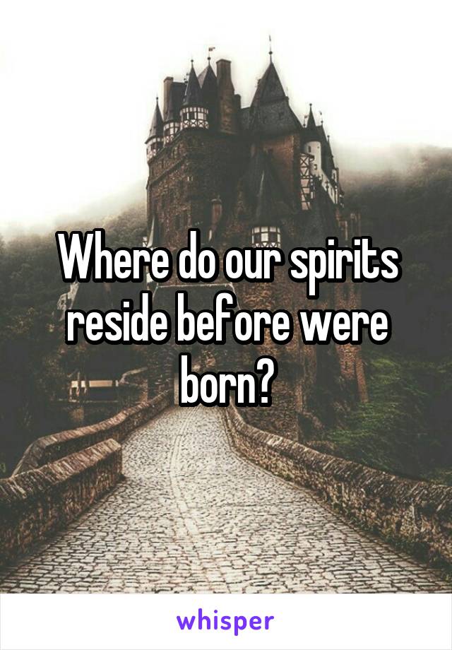 Where do our spirits reside before were born?