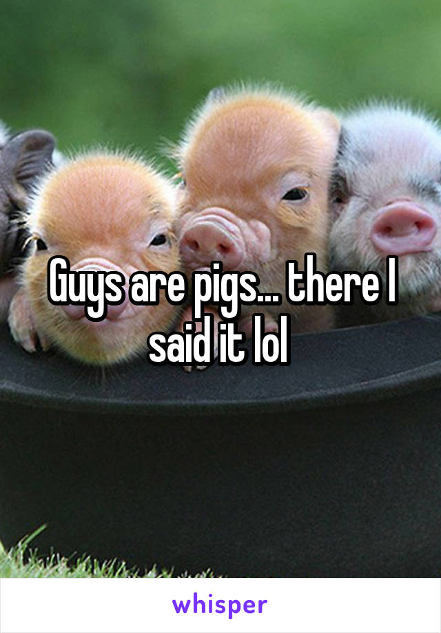 Guys are pigs... there I said it lol 