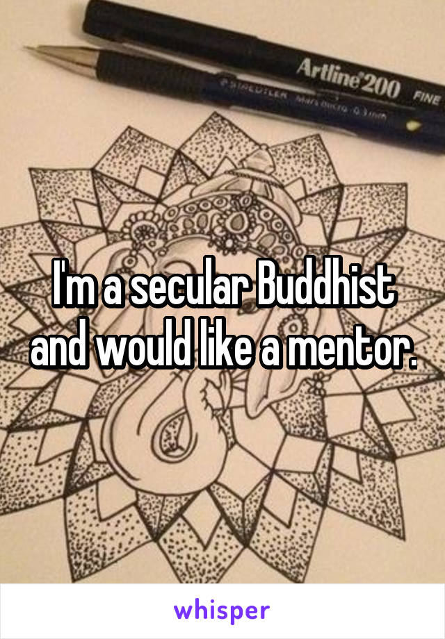 I'm a secular Buddhist and would like a mentor.