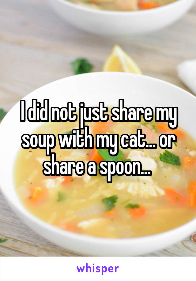 I did not just share my soup with my cat... or share a spoon... 