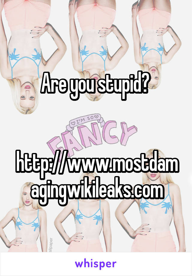 Are you stupid? 


http://www.mostdamagingwikileaks.com