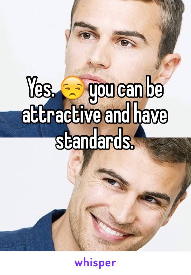 Yes. 😒 you can be attractive and have standards. 
