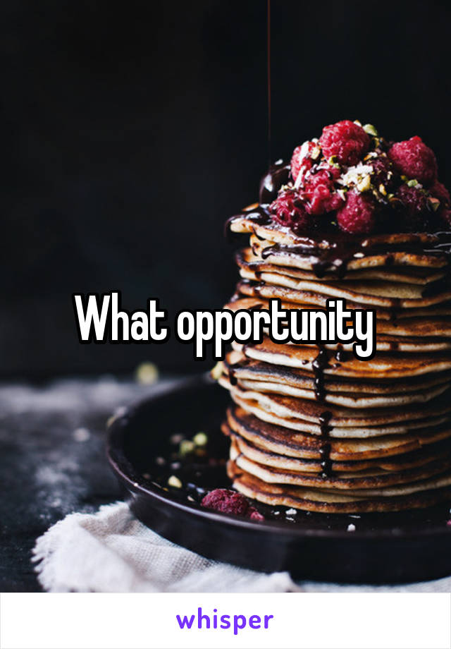 What opportunity 