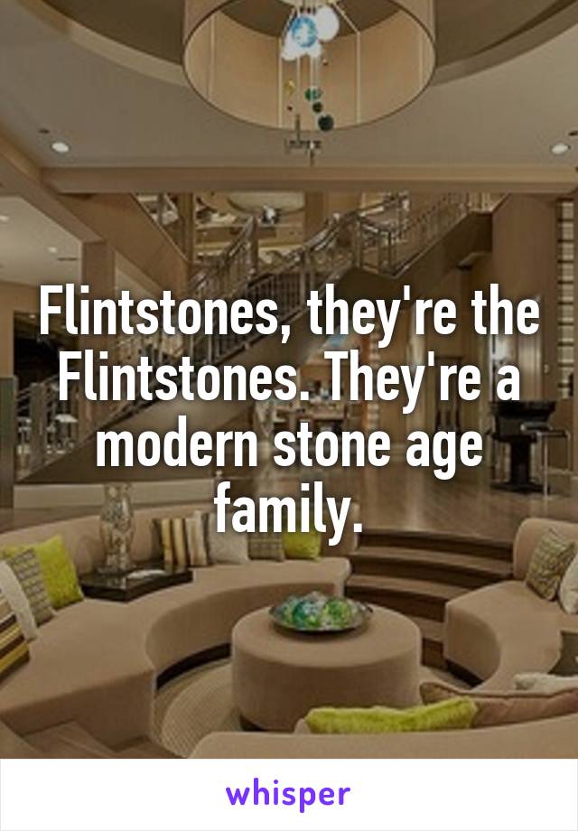 Flintstones, they're the Flintstones. They're a modern stone age family.