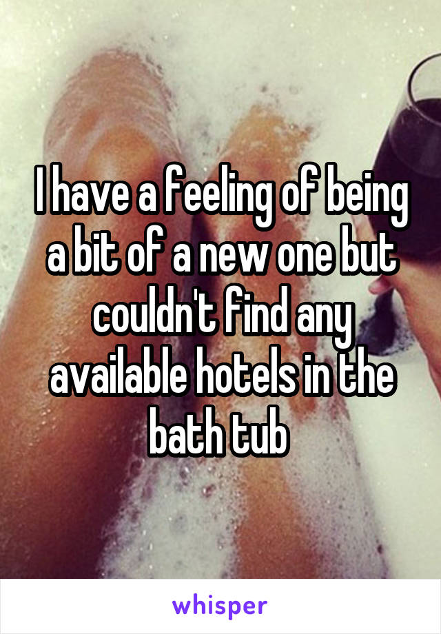 I have a feeling of being a bit of a new one but couldn't find any available hotels in the bath tub 