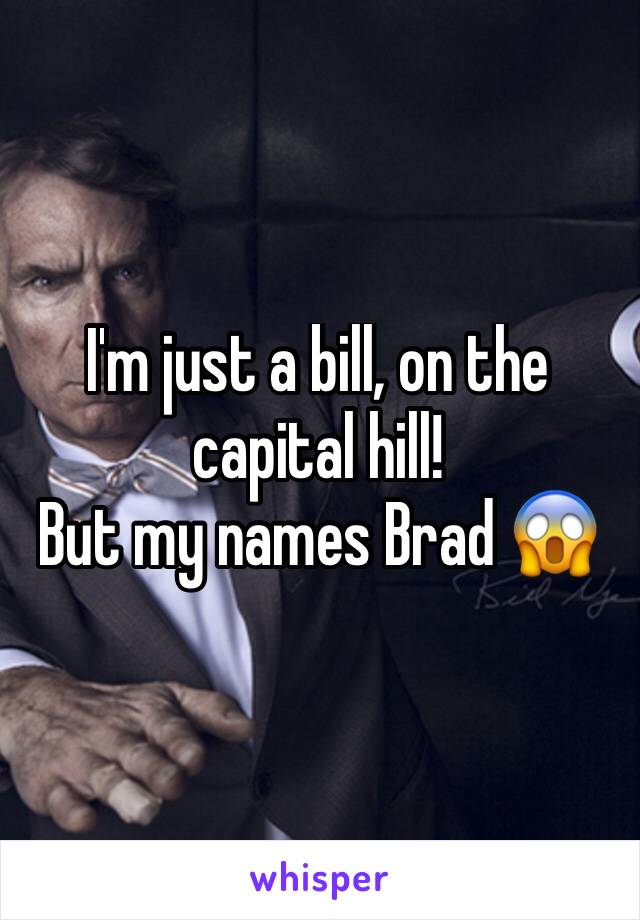I'm just a bill, on the capital hill!
But my names Brad 😱