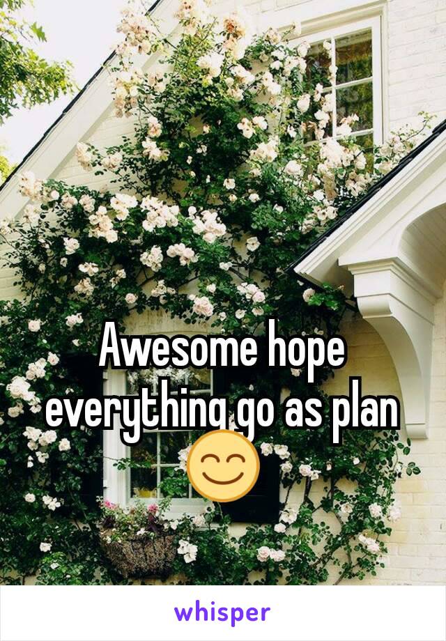 Awesome hope everything go as plan 😊