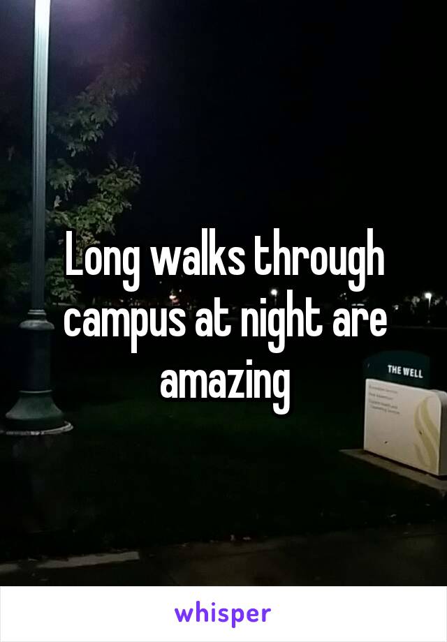 Long walks through campus at night are amazing
