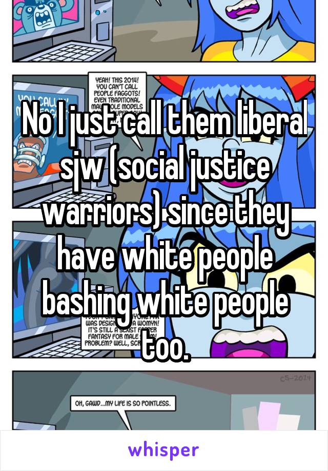 No I just call them liberal sjw (social justice warriors) since they have white people bashing white people too.