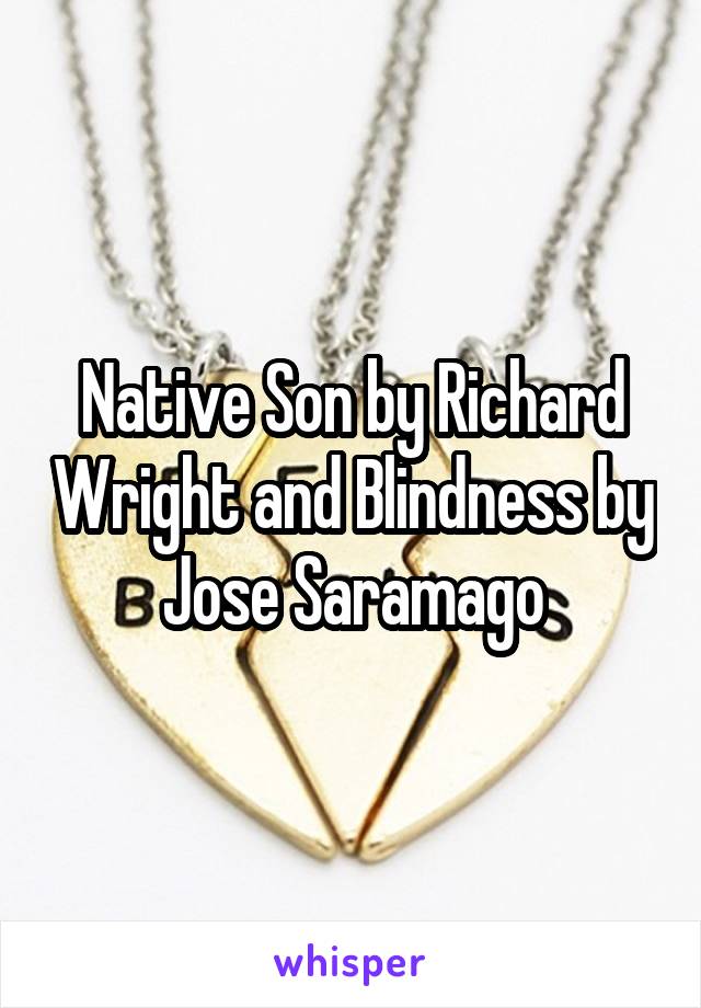 Native Son by Richard Wright and Blindness by Jose Saramago