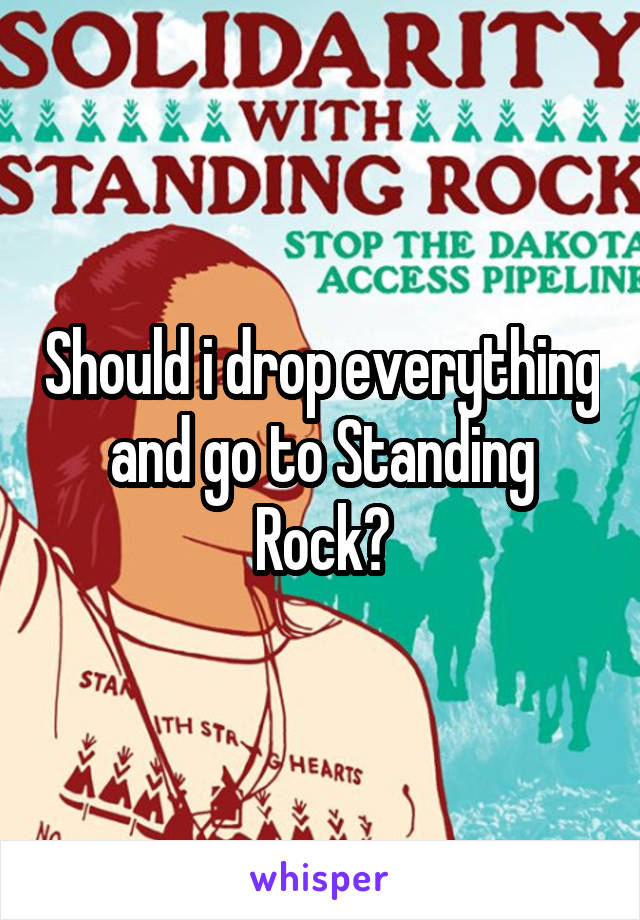Should i drop everything and go to Standing Rock?