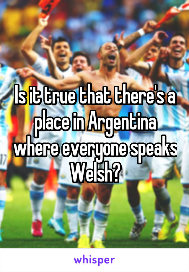 Is it true that there's a place in Argentina where everyone speaks Welsh?