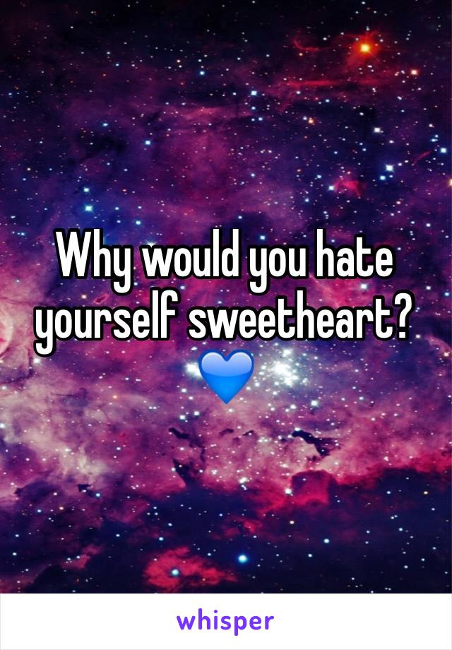 Why would you hate yourself sweetheart?💙