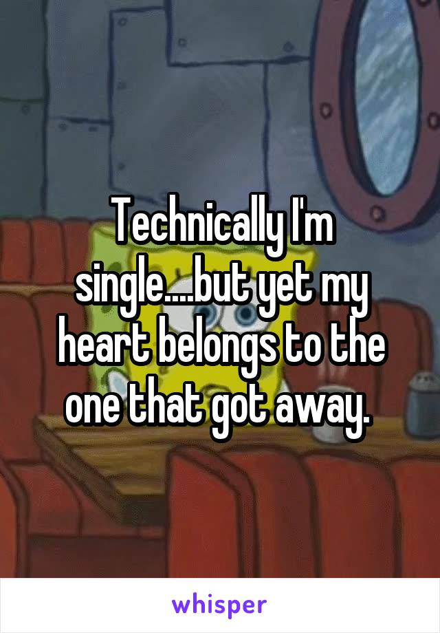 Technically I'm single....but yet my heart belongs to the one that got away. 