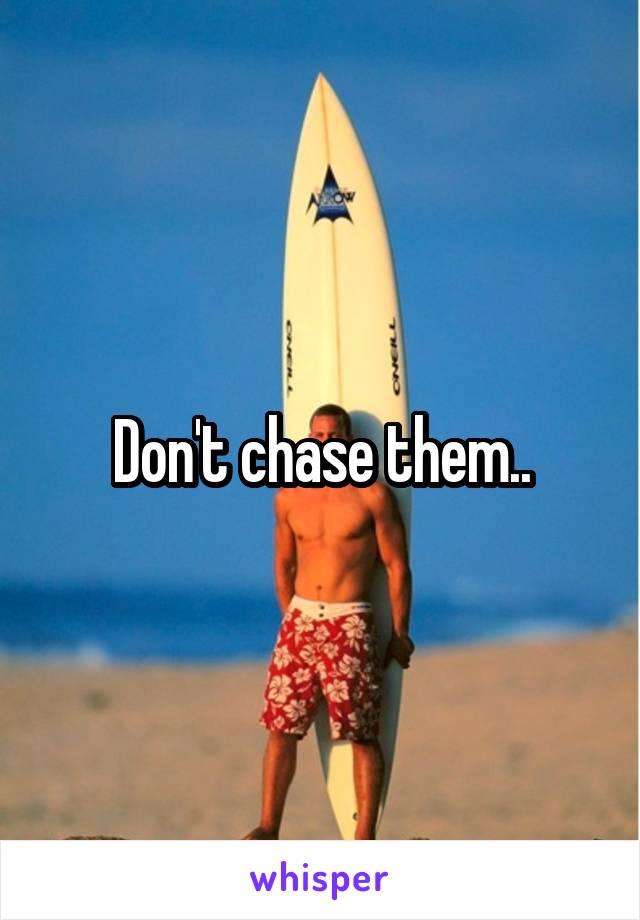 Don't chase them..