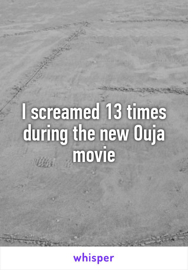 I screamed 13 times during the new Ouja movie
