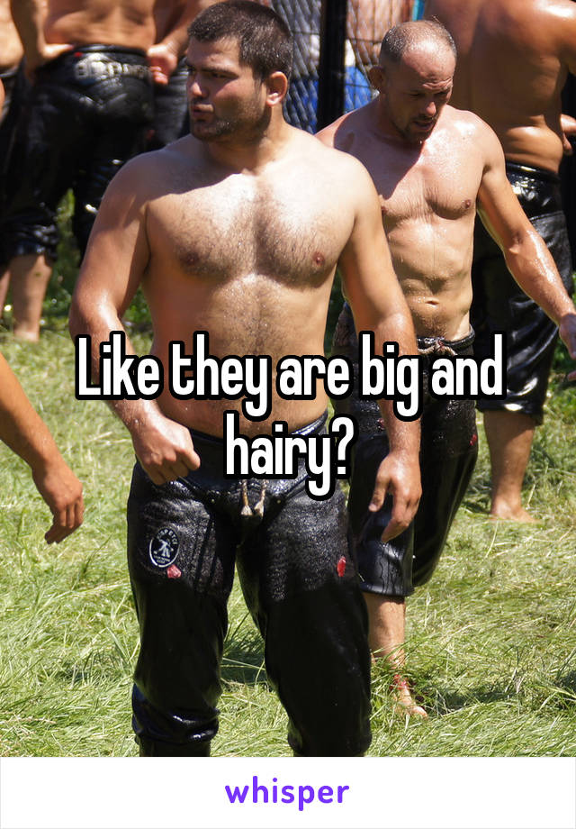 Like they are big and hairy?